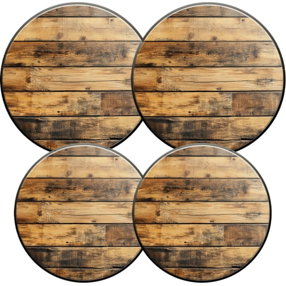 Electric Stove Burner Covers,4 Pcs Round Gas Burner Cover,8 and 10 Inch,close up of wooden wall with brown stain