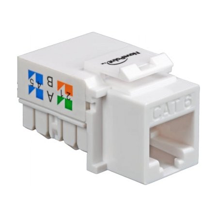 NavePoint CAT6 Ethernet Keystone Adapter Right Angle White