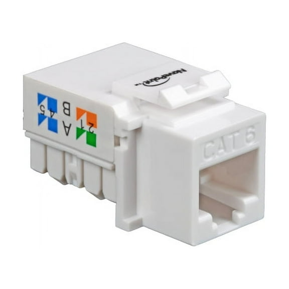 NavePoint CAT6 Ethernet Keystone Adapter Right Angle White