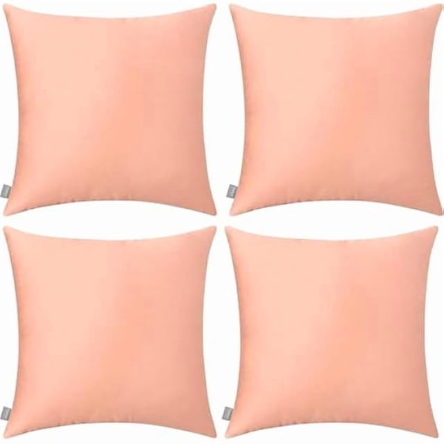 Chenchen 4-Pack 100% Cotton Comfortable Solid Decorative Throw Pillow Case, Square Cushion Cover Pillowcase Sublimation Blank Pillow Covers DIY Throw Pillowcase(18x18 inch/ 45x45cm,Sakura Pink)