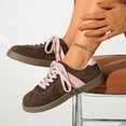 thumbnail image 3 of Rokment Women's Vintage Low Top Fashion Sneakers Classic Retro Casual Walking Shoes Non Slip Comfortable Tennis Skate Trainners Pink Size 8.5, 3 of 7
