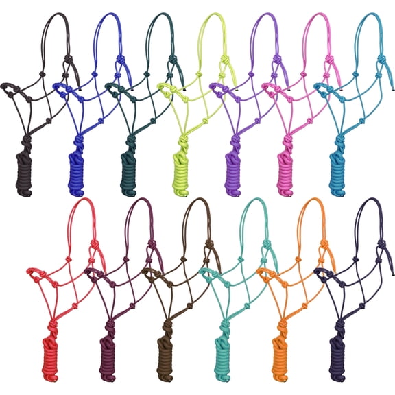 Training Cowboy Knot Halter w/ Removable Lead (Black)