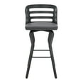 thumbnail image 2 of Armen Living Indoor Vander 30" Gray Faux Leather and Brushed Stainless Steel Swivel Bar Stool, 2 of 8