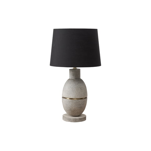Lighting - 25"h - Table Lamp - gray Resin - Black Shade - Contemporary - Modern