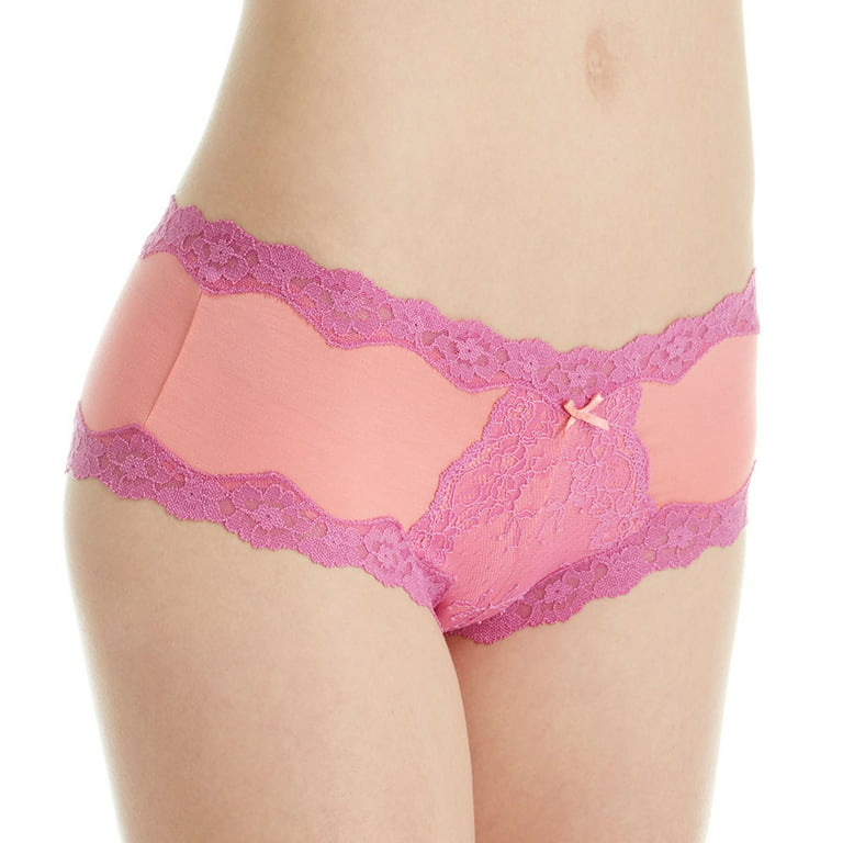 Women's Maidenform 40837 Cheeky Scalloped Lace Hipster Panty (Pearl Blush  Python 6)