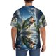 thumbnail image 3 of Fotbe Largemouth Bass Jumping Out of The Water Camisa Estampada de Manga Corta para Hombre, Casual de Verano, Estilo Playero, Sin Arrugas-4X-Large, 3 of 5