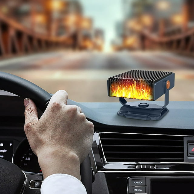 Vggrvlo Car Heater 12V Portable Car Heater that Plugs into Cigarette Lighter Heat Up 200 Square Feet Defroster for Car Windshield with Suction Holder for Vehicle,Car,RV,SUV