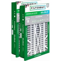 Filterbuy 20x30x5 MERV 8 Dust Defense, Pleated HVAC AC Furnace Air Filters for Honeywell Return Grille (2-Pack)