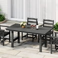 thumbnail image 5 of WestinTrends Ashore 66″ All-Weather Poly Lumber Rectangle Dining Table for 6, Modern Outdoor Patio Table, Gray, 5 of 14