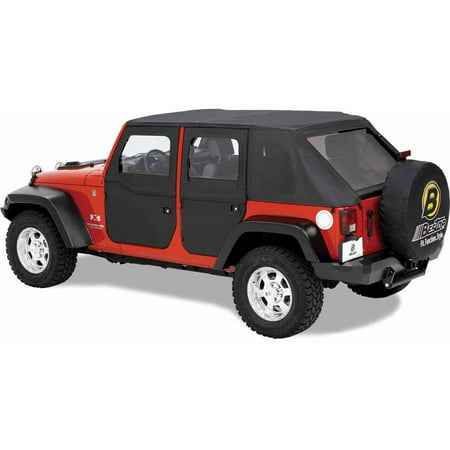 - Bestop 51798-35 Jeep Wrangler Front 2-Piece Full Fabric-Door Set, Black Diamond