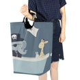 thumbnail image 4 of Yayeee Freestanding Laundry Hamper with Handle Collapsible Large Storage Basket for Clothes, Cute Animals, 4 of 7
