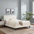 thumbnail image 7 of Modway Leah Chevron Tufted Velvet Full Platform Bed in White Finish, 7 of 7