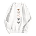 thumbnail image 4 of Sweatshirt Women Women's Valentine's Day Couples Matching Heart Print Crewneck Long Sleeve Cozy Casual Hoodless Sweatshirt Oversized Hoodies for Women White L, 4 of 4