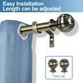 thumbnail image 5 of Urbanest 1" Adjustable Curtain Rod Set with Fluted Ball Finial Metal Window Drapery Rod, Modern Design, 5 of 6
