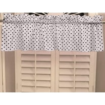 Cotton Window Valance Polka Dots Print 58 Inch Wide / Small Dots Black on White