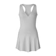thumbnail image 2 of Coduop Women's Casual Sleeveless V Neck Racerback Mini Dress Ruffle Hem Skater Dress, 2 of 6