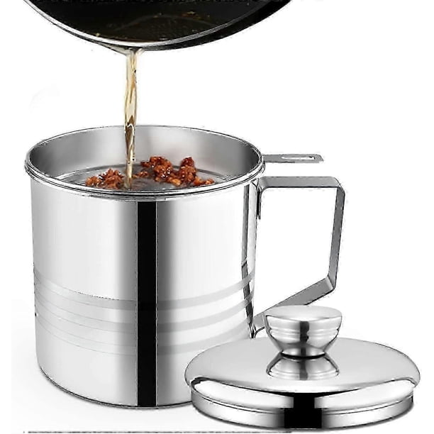 Greasing Tank 1.2L Stainless Steel Grease Tank with Mesh Filter for Storing Frying ...