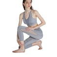 thumbnail image 5 of Women's Mid Waist Side Mesh Dry Fit Workout Capri Leggings with Inner Pocket, 5 of 6
