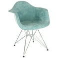 thumbnail image 2 of Ergode LeisureMod Willow Velvet Eiffel Metal Base Accent Chair, 2 of 4