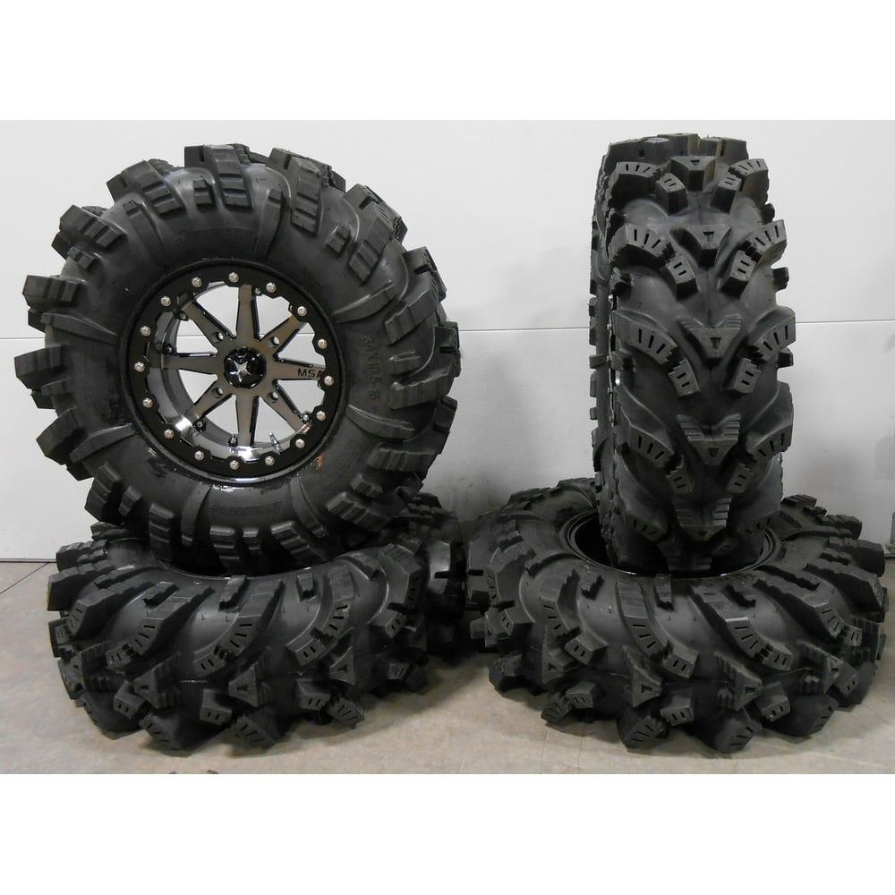 MSA Lok 15" ATV Wheels 34" Intimidator Tires CanAm Commander Maverick