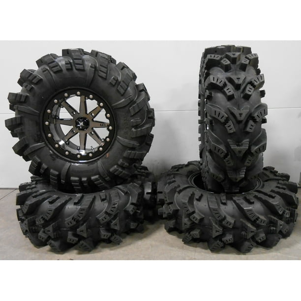 MSA Lok 15" ATV Wheels 34" Intimidator Tires CanAm Commander Maverick