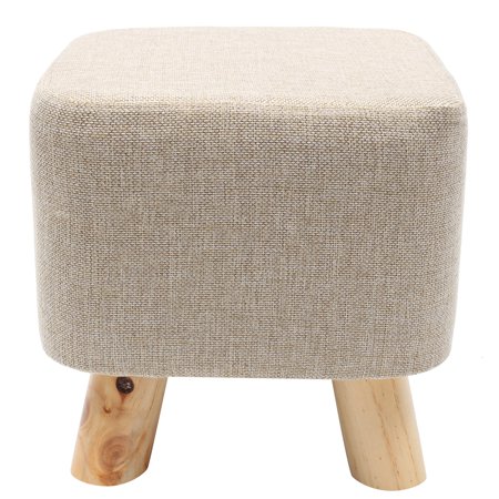 11 Square Footstool Solid Wood Ottoman Stool Sofa Tea Stool Change Shoes Bench Footrest Step Stool Fabric Foot Rest Padded Seat With Stable Wooden Legs For Home Living Room Bedroom Walmart