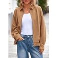 thumbnail image 3 of PRETTYGARDEN Women's Faux Suede Motorcycle Jacket Trendy Fall Fashion Oversized Zip Up Coats Winter Clothes Outerwear, 3 of 9