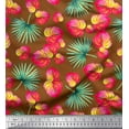 thumbnail image 1 of Soimoi Crepe Silk Fabric Leaves & Laceleaf Floral Decor Fabric Printed Yard 42 Inch Wide, 1 of 3