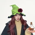 thumbnail image 4 of Bpyeka Halloween Witch Hat Makeup Party Dress Up Magician Pointed Hat Fold Styling Available Twisted Hat Cosplay Costume, 4 of 5