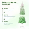 thumbnail image 5 of COZONY 7.5FT Green Prelit Snow Flocked Pencil Christmas Tree w/ Foldable Base for Holiday Decoration, 5 of 7