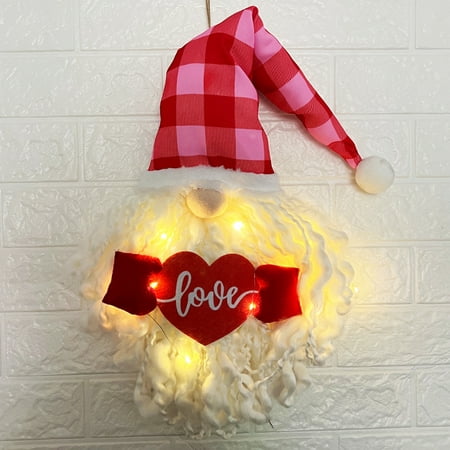 

qianli Faceless Gnome Festive Delightful Home Decoration Holiday Gift Valentine s Day Luminous Love Heart Shape Swedish Plush Dwarf Doll for Desk