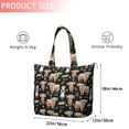 thumbnail image 4 of Black Highland Cow Girl Flower Pattern Travel Tote Bags for Women Carry On,Large Weekender Bags for Women Travel,Multi Functional Duffle Bag for Work,Shopping,Sports, 4 of 5