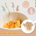 thumbnail image 2 of 100pcs Easter Disposable Bamboo Skewers Rabbit Eggs Food Picks Fruit Fork Sandwich 2025 Easter Birthday Buffet Decoration Stick, 2 of 8