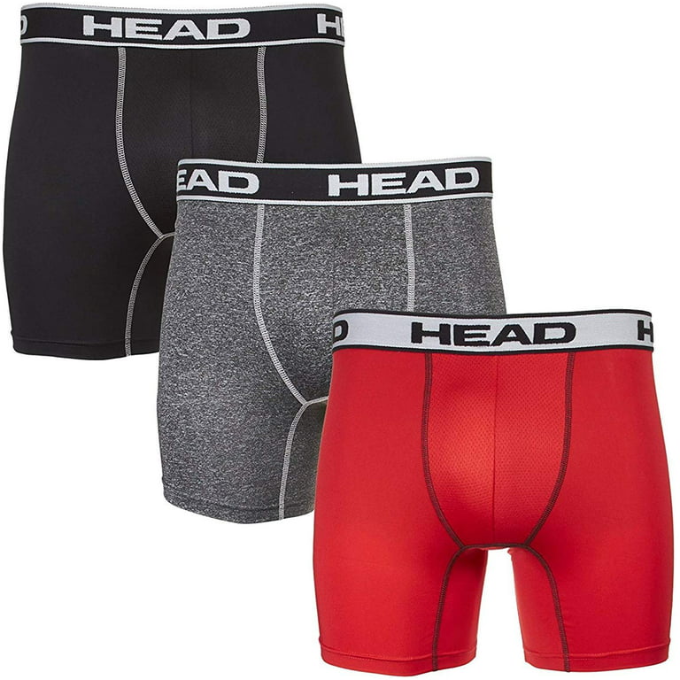 HEAD Mens Performance Boxer Briefs - 12-Pack Athletic Fit Breathable  Tagless Underwear 