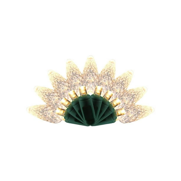 Cadena de luces LED C6 para Navidad, color blanco cálido, para celebraciones, 7,6 m