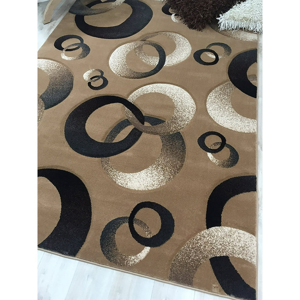 HR CHAMPAIGN , BEIGE, BLACK AND BROWN CIRCLES AND MODERN