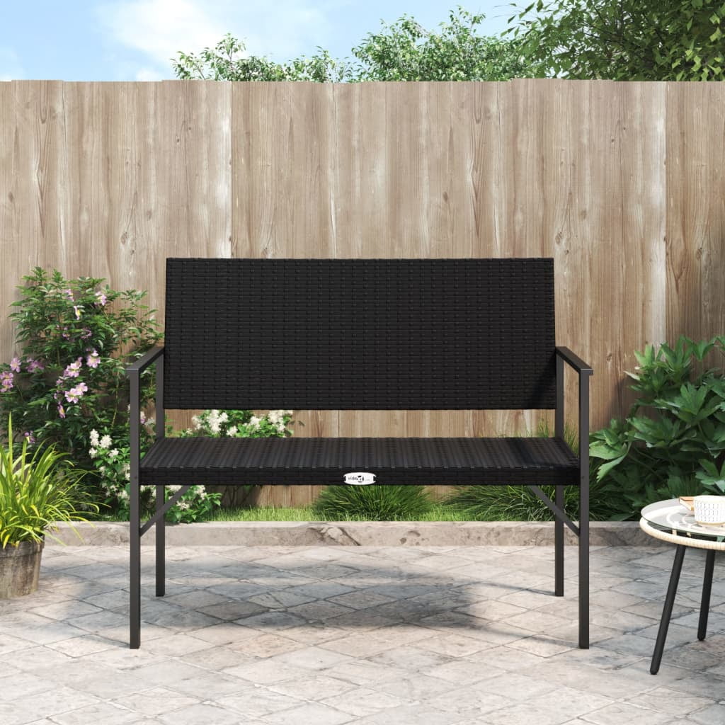 Plastic rattan garden bench discount