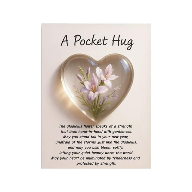 Hearth & Gear Birth Pocket Hug – Monthly Heart Shaped Mini Keepsake For Encouragement Anxiety & Birthday For