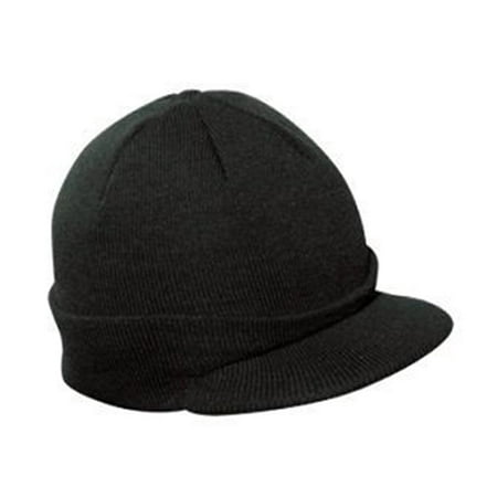 Knit Radar - Plain Short Billed Knit Radar with Cuff Beanie Black
