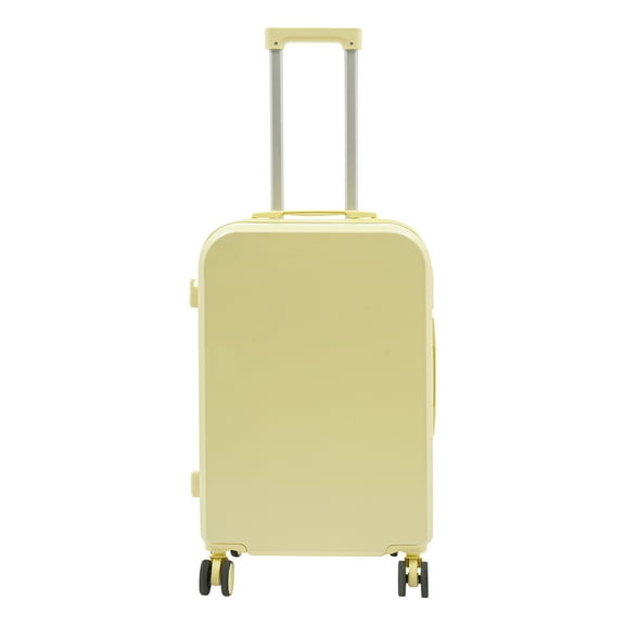 Miumaeov 24" Travel Luggage Suitcase Yellow Portable Carry On Luggage Suitcase with Cup Holder & Password Lock