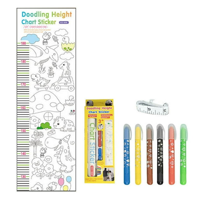 Children's Height Stickers Painting Stickers Measuring Height Ruler Diy Wall Stickers Parent Child Interactive Painting Set Crafts for Girls Ages 8-12 Painting Kids Craft Organizers And Storage
