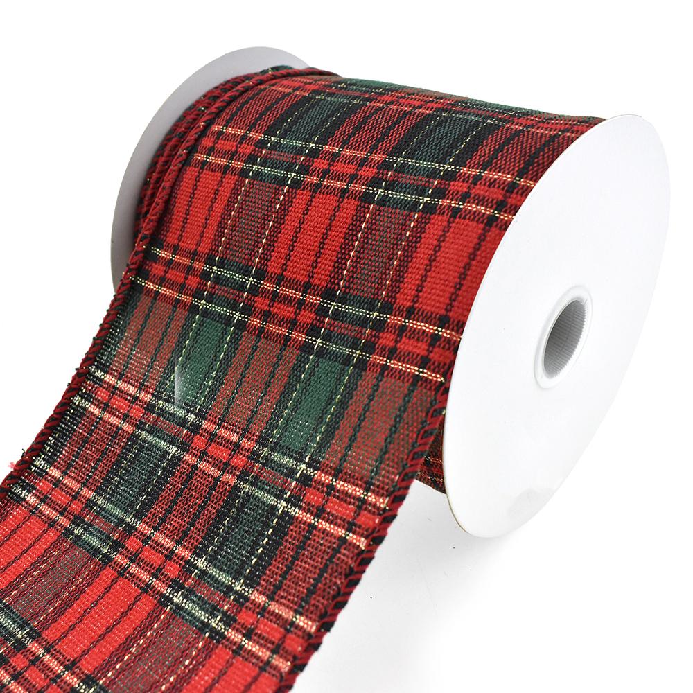 Biltmore Christmas Plaid Wired Ribbon, 4-Inch, 10-Yard - Walmart.com - Walmart.com