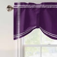 thumbnail image 3 of Pure Dark Purple Tie Up Valance Curtains for Windows, Kitchen Curtains Window Shades, Simple Solid Color Light Filtering Roman Curtain Valances for Bedroom/Bathroom/Cafe 54"x18", 3 of 9