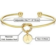 thumbnail image 3 of Giorgio Bergamo Stainless Steel Gold Plated Love Knot Initial Disc Bangle All 26 Letter Alphabet, Cuff Bangle Bracelet, Z, Gold, 3 of 6