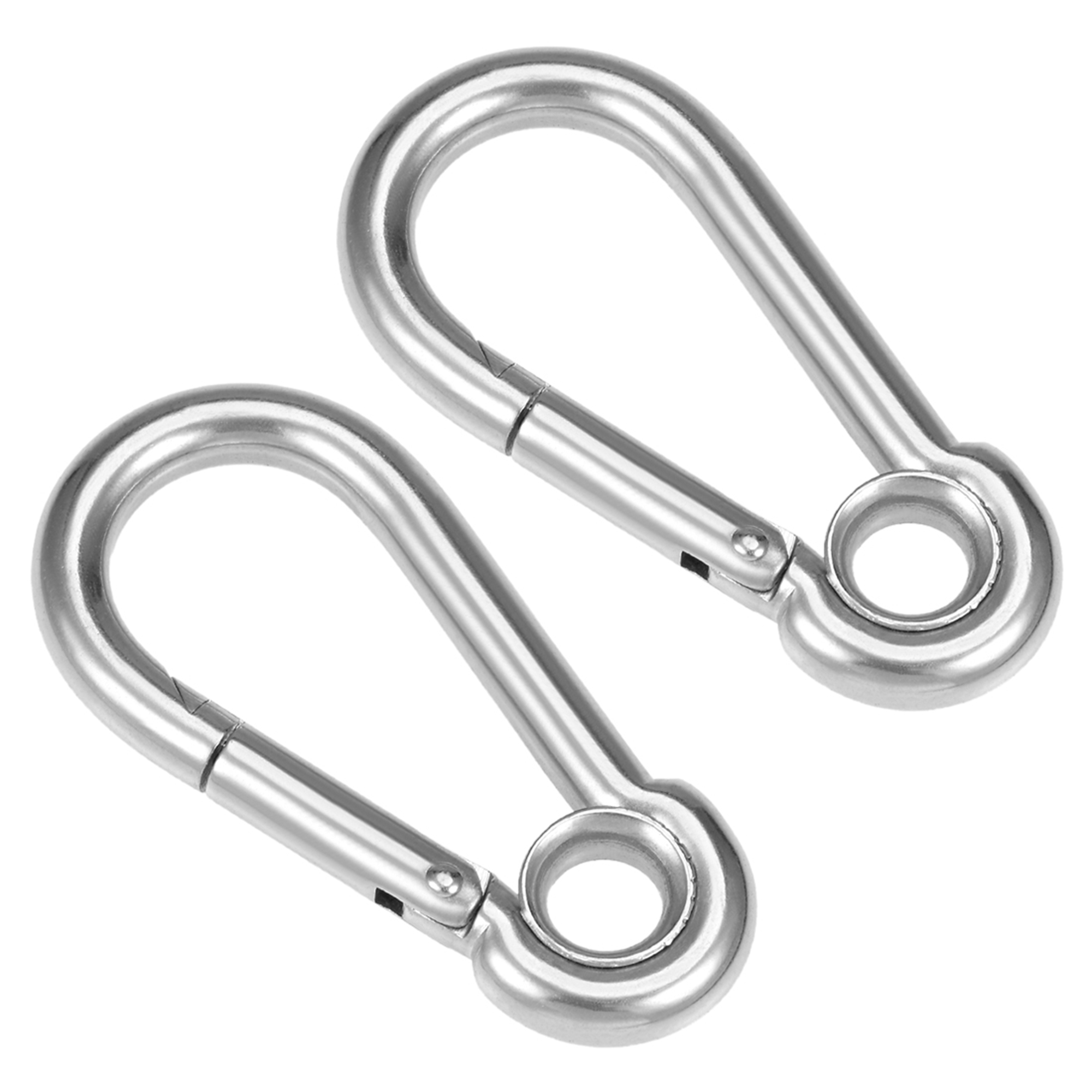 2.34/"//59.5mm Stainless Steel Carabiner Spring Snap Link Hook Clip Keychain 5 Pcs