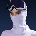 thumbnail image 2 of Máscaras Esquí Y Motociclismo Al Aire Libre Otoño E Invierno para Hombres Y Mujeres Protección Facial Cálida Protección para El Cuello Capucha Al Viento Y Al (blanco Y Morado), 2 of 8