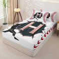 thumbnail image 2 of Homewish Letter H Baseball Player Print Zipper Full Size Comforter Sets with Fitted Sheet and 2 Pillowcases,Sports Monogram Zipper Bedding Set For Kids Boys And Girls,Reversible,4 Pieces, 2 of 7