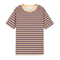 thumbnail image 4 of kytmyeq Women Oversized Striped Color Block Shirt Short Sleeve O-Neck T-Shirts Casual Loose Pullover Tops Summer Tee Tops, 4 of 4