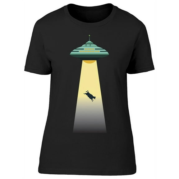 Ufo Abducts A Cow  T-Shirt Women -Image by Shutterstock, Female XX-Large