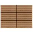 thumbnail image 1 of vidaXL Tuiles de Terrasse 6 Pcs WPC 60x30 cm 1,08 M2 Marron, 1 of 4